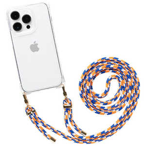 HAMEE ［iPhone 14 Pro専用］ULTRA FINE 4つ角ストラップホール付クリアケース ショルダーストラップ付き ビタミンオレンジ IP14PUTRFINE4OR