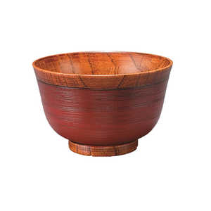 若兆 汁椀 木製 310ml 刷毛目椀 漆 天然木 食器 朱 シルワンモクセイ310MLハケ