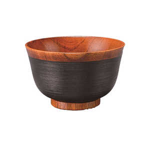 若兆 汁椀 木製 310ml 刷毛目椀 漆 天然木 食器 黒 シルワンモクセイ310MLハケ