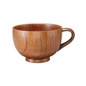 若兆 スープカップ 木製 220ml 小 漆 天然木 持ち手付き 食器 スープカップモクセイ220