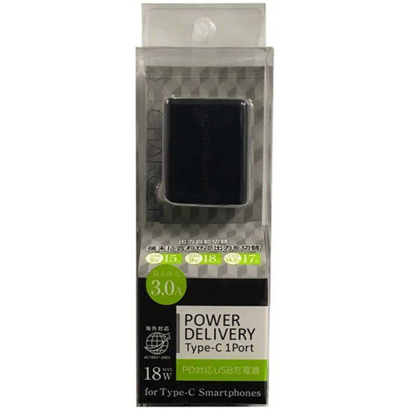 オズマ オズマ タブレット スマートフォン対応 USB給電  PowerDelivery対応 IH-ACC30PDK (Type-Cポｰト･ブラック) IH-ACC30PDK (Type-Cポｰト･ブラック)