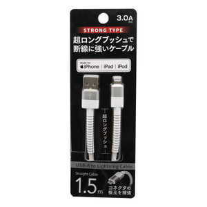 オズマ 【MFI認証】Lightning⇔USB-A 超ブッシュケーブル 3A対応 1.5m ホワイト UD-STLSS150W オズマ 【MFI認証】Lightning⇔USB-A 超ブッシュケーブル 3A対応 1.5m ホワイト UD-STLSS150W