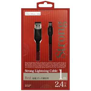 オズマ Lightning ⇔ USB2.0ケーブル 充電・転送 2.4A (1m・レッド) MFi認証 IUD-STL100R オズマ Lightning ⇔ USB2.0ケーブル 充電・転送 2.4A (1m・レッド) MFi認証 IUD-STL100R
