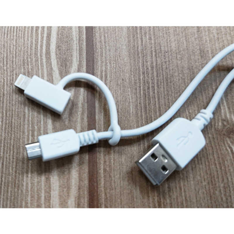 オズマ オズマ micro USB+ライトニング USBケーブル 充電･転送 2.4A (1m･ホワイト)MFi認証 IH-UDLJSP10W [1.0m] IH-UDLJSP10W [1.0m]