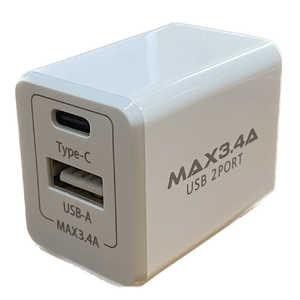 IY} ʋ@\ ACUSB[d3.4A 2Port(CA) zCg m2|[g /Smart ICΉn IH-ACUC34ADW