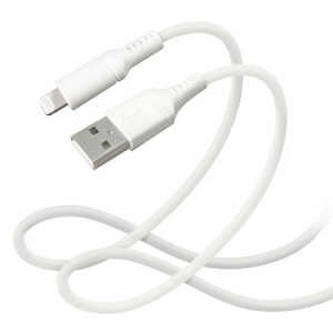 IY} [USB-A to Lightning] VRfނŒ炩Đ؂ɂ^tP[u 1m zCg [1m] IHUDLSK100W