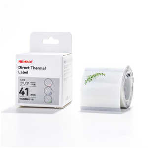 TAKEONE B21/B1シリーズラベル 丸 花柄 透明ラベル ［黒文字］ NIIMBOT-B21-BFC