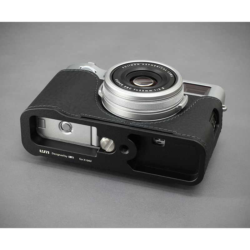 LIMS LIMS 富士フイルム X100V用本革カメラハーフケース ブラック FJ-X100VBK FJ-X100VBK