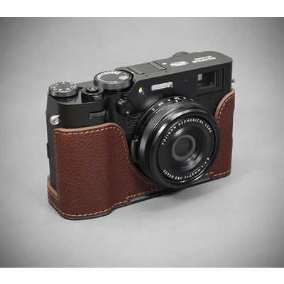 LIMS 富士フィルム X100VI用本革カメラハーフケース ブラウン FJ
