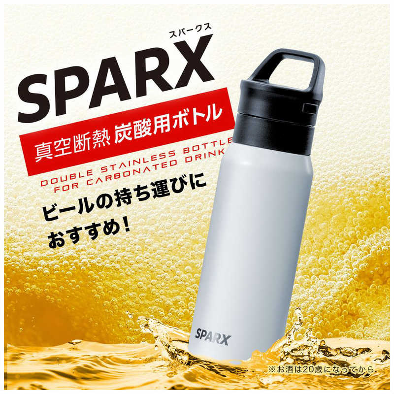 アトラス アトラス 真空断熱炭酸用ボトル 530ml SPARX ［炭酸対応］ ASO-530WH ASO-530WH