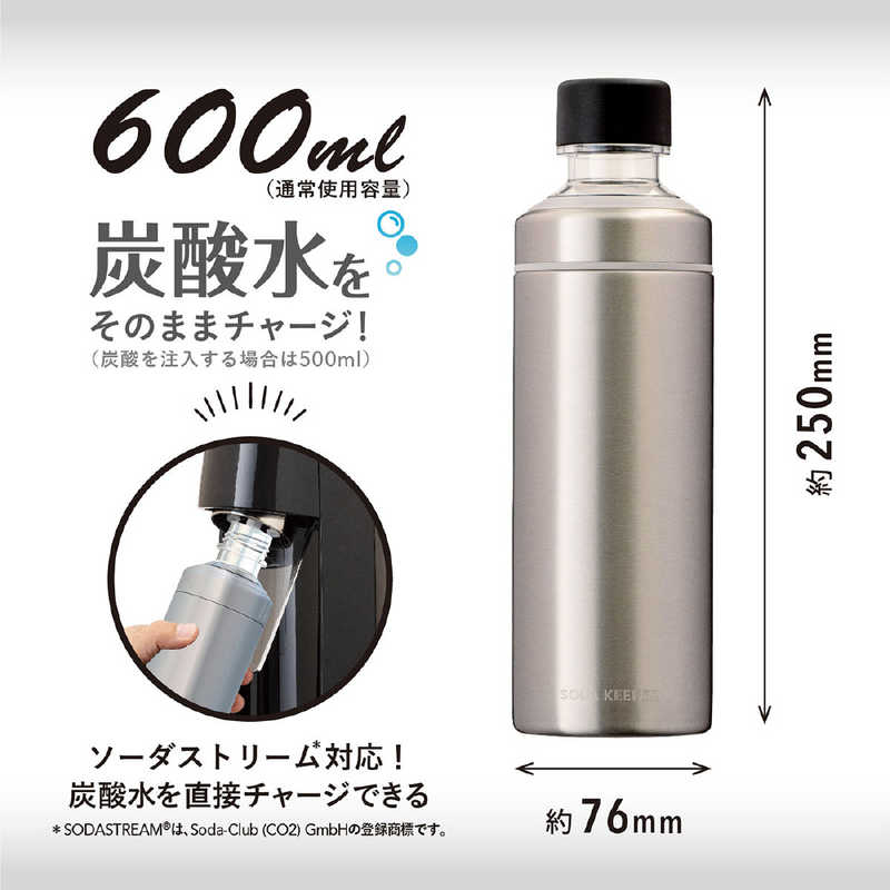 アトラス アトラス SHUWAT ソーダキーパー 炭酸飲料対応ステンレスボトル 600ml SV ASOK700 ASOK700