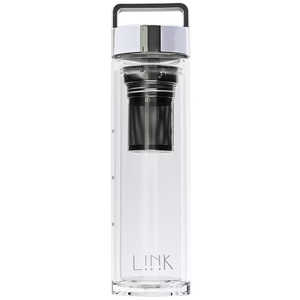 LINK2JAPAN Tii Bottle 茶こし付き二重ガラス構造ボトル シルバー 00420KIT001SV1