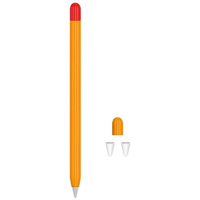 アイキューラボ アイキューラボ Apple Pencil2用 シリコンカバー ツートンカラー 3点セット オレンジ APEN2-SL2C-OR APEN2-SL2C-OR
