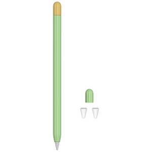 アイキューラボ Apple Pencil1用 シリコンカバー ツートンカラー 3点セット グリーン APEN-SL2C-GR