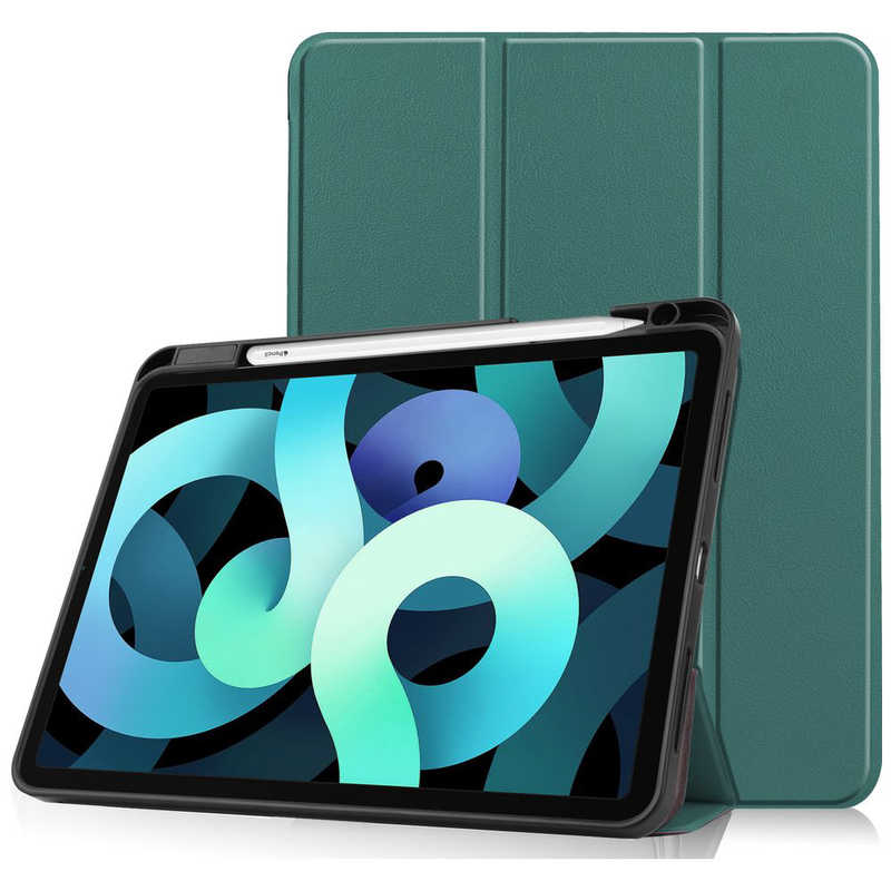 アイキューラボ アイキューラボ iPad Air 10.9インチ 第5/4世代(2022/2020年) アップルペンシル収納付きケース グリーン IQ-IPDAR109AP-GR IQ-IPDAR109AP-GR