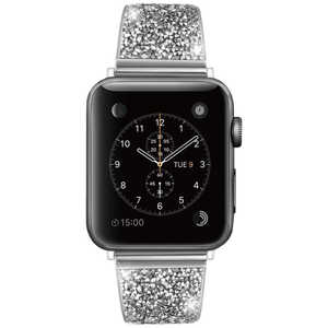 アイキューラボ AppleWatch 40mm/38mm用 ストーンバングルベルト シルバー IQAWBS40SV
