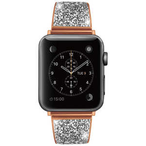 アイキューラボ AppleWatch 40mm/38mm用 ストーンバングルベルト ローズゴールド IQAWBS40RGO