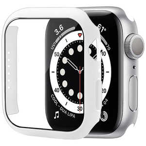 アイキューラボ Apple Watch7 41mm 液晶ガラス付きPCカバー ホワイト AW-GLPC41-WH