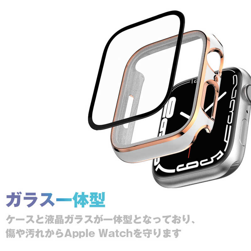 アイキューラボ アイキューラボ Apple Watch 液晶ガラス一体型カバｰ ゴｰルドライン 40mm ホワイト  AWGLGPC40WH AWGLGPC40WH