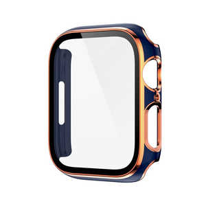 アイキューラボ Apple Watch 液晶ガラス一体型カバー ゴールドライン 41mm ネイビー AWGLGPC41NV アイキューラボ Apple Watch 液晶ガラス一体型カバー ゴールドライン 41mm ネイビー AWGLGPC41NV