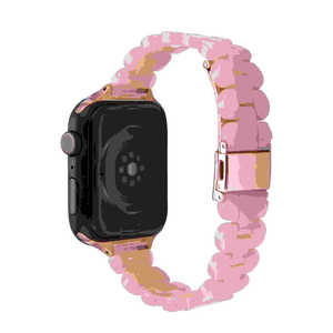 アイキューラボ Apple Watch 41/40/38mm用 べっ甲ベルト スリムｖｅｒ ピンク  IQ-AW004B41-PK
