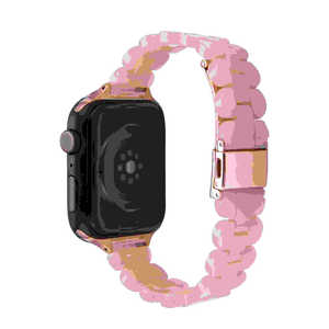 アイキューラボ Apple Watch 41/40/38mm用 べっ甲ベルト スリムver ピンク IQ-AW004B41-PK アイキューラボ Apple Watch 41/40/38mm用 べっ甲ベルト スリムver ピンク IQ-AW004B41-PK
