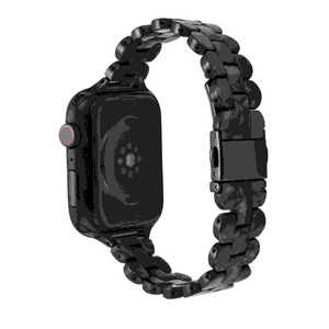 アイキューラボ Apple Watch 41/40/38mm用 べっ甲ベルト スリムｖｅｒ ブラック  IQ-AW004B41-BK