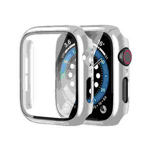 アイキューラボ Apple Watch 45mm用 液晶ガラス付き ＰＣカバー メタリック シルバー  AW-GLPCM45-SV