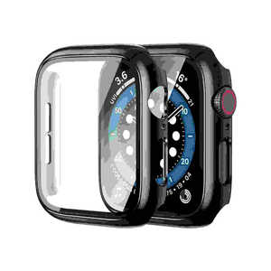 アイキューラボ Apple Watch 45mm用 液晶ガラス付き ＰＣカバー メタリック グリーン  AW-GLPCM45-GR
