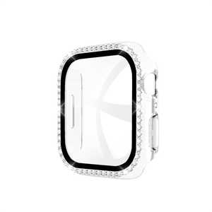 アイキューラボ Apple Watch 45mm用 液晶ガラス付き ＰＣカバー ストーン クリア  AW-GLPCS45-CL