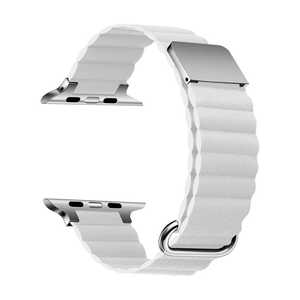 アイキューラボ Apple Watch 45/44/42mm用 レザーマグネットベルド ホワイト  IQ-AW003B45-WH