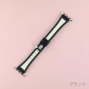 アイキューラボ Apple Watch 41/40/38mm スリム キャンバス地 ステッチベルト ブラック IQ-AWCAV241-BK アイキューラボ Apple Watch 41/40/38mm スリム キャンバス地 ステッチベルト ブラック IQ-AWCAV241-BK