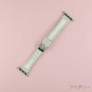アイキューラボ Apple Watch 41/40/38mm スリム キャンバス地 ステッチベルト アイボリー IQ-AWCAV241-IV アイキューラボ Apple Watch 41/40/38mm スリム キャンバス地 ステッチベルト アイボリー IQ-AWCAV241-IV