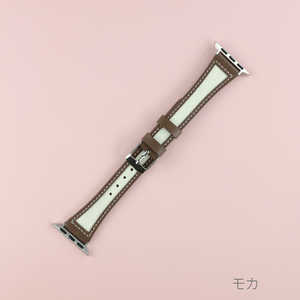 アイキューラボ Apple Watch 41/40/38mm スリム キャンバス地 ステッチベルト モカ IQ-AWCAV241-MO アイキューラボ Apple Watch 41/40/38mm スリム キャンバス地 ステッチベルト モカ IQ-AWCAV241-MO