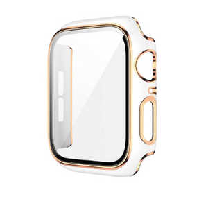 アイキューラボ Apple Watch Series10 42mm 液晶ガラス付PCカバー ゴールドライン/ホワイト AW-GLGPC42-WH アイキューラボ Apple Watch Series10 42mm 液晶ガラス付PCカバー ゴールドライン/ホワイト AW-GLGPC42-WH