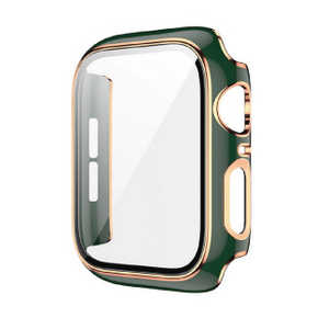 アイキューラボ Apple Watch Series10 42mm 液晶ガラス付PCカバー ゴールドライン/グリーン AW-GLGPC42-GR アイキューラボ Apple Watch Series10 42mm 液晶ガラス付PCカバー ゴールドライン/グリーン AW-GLGPC42-GR