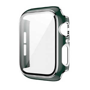 アイキューラボ Apple Watch Series10 42mm 液晶ガラス付PCカバー シルバーライン/グリーン AW-GLSPC42-GR アイキューラボ Apple Watch Series10 42mm 液晶ガラス付PCカバー シルバーライン/グリーン AW-GLSPC42-GR