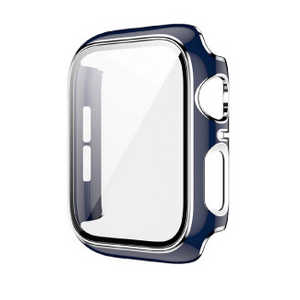 アイキューラボ Apple Watch Series10 46mm 液晶ガラス付PCカバー シルバーライン/ネイビー AW-GLSPC46-NV アイキューラボ Apple Watch Series10 46mm 液晶ガラス付PCカバー シルバーライン/ネイビー AW-GLSPC46-NV