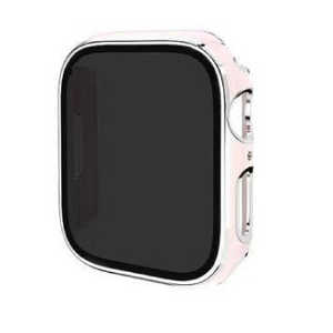 アイキューラボ Apple Watch Series10 42mm 液晶プライバシーガラス付PCカバー シルバーライン/ピンク AW-006C42-SPK アイキューラボ Apple Watch Series10 42mm 液晶プライバシーガラス付PCカバー シルバーライン/ピンク AW-006C42-SPK