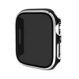 アイキューラボ Apple Watch Series10 42mm 液晶プライバシーガラス付PCカバー シルバーライン/ブラック AW-006C42-SBK アイキューラボ Apple Watch Series10 42mm 液晶プライバシーガラス付PCカバー シルバーライン/ブラック AW-006C42-SBK