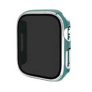 アイキューラボ Apple Watch Series10 42mm 液晶プライバシーガラス付PCカバー シルバーライン/グリーン AW-006C42-SGR アイキューラボ Apple Watch Series10 42mm 液晶プライバシーガラス付PCカバー シルバーライン/グリーン AW-006C42-SGR