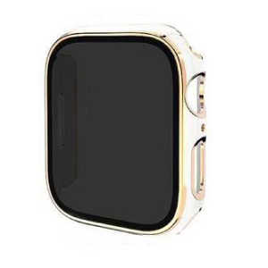 アイキューラボ Apple Watch Series10 46mm 液晶プライバシーガラス付PCカバー ゴールドライン/ホワイト AW-006C46-GWH アイキューラボ Apple Watch Series10 46mm 液晶プライバシーガラス付PCカバー ゴールドライン/ホワイト AW-006C46-GWH