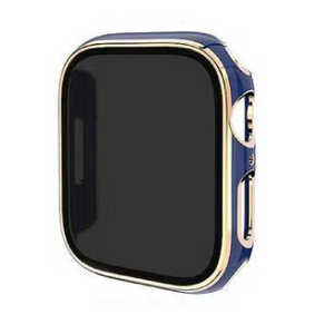 アイキューラボ Apple Watch Series10 46mm 液晶プライバシーガラス付PCカバー ゴールドライン/ネイビー AW-006C46-GNV アイキューラボ Apple Watch Series10 46mm 液晶プライバシーガラス付PCカバー ゴールドライン/ネイビー AW-006C46-GNV