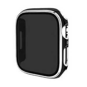 アイキューラボ Apple Watch Series10 46mm 液晶プライバシーガラス付PCカバー シルバーライン/ブラック AW-006C46-SBK アイキューラボ Apple Watch Series10 46mm 液晶プライバシーガラス付PCカバー シルバーライン/ブラック AW-006C46-SBK