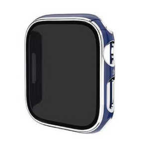 アイキューラボ Apple Watch Series10 46mm 液晶プライバシーガラス付PCカバー シルバーライン/ネイビー AW-006C46-SNV アイキューラボ Apple Watch Series10 46mm 液晶プライバシーガラス付PCカバー シルバーライン/ネイビー AW-006C46-SNV