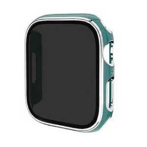 アイキューラボ Apple Watch Series10 46mm 液晶プライバシーガラス付PCカバー シルバーライン/グリーン AW-006C46-SGR アイキューラボ Apple Watch Series10 46mm 液晶プライバシーガラス付PCカバー シルバーライン/グリーン AW-006C46-SGR