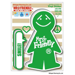 ゼネラルステッカー ハーフカットステッカー Mr.Friendly 緑 LCS-990