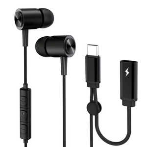 LUCILLA 充電しながら使えるType-Cイヤホン HPCTCLU01BK LUCILLA 充電しながら使えるType-Cイヤホン HPCTCLU01BK