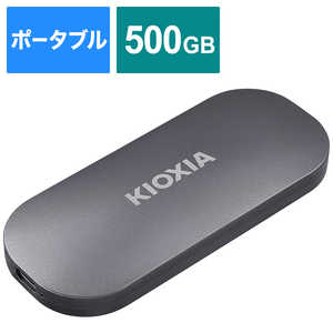 BUFFALO 外付けSSD KIOXIA USB-C接続（USB Type-C to A ケーブル、USB Type-C to C ケーブル付属） シルバー 500GB /ポータブル型 SSD-PKP500U3-B