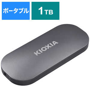 BUFFALO 外付けSSD KIOXIA USB-C接続（USB Type-C to A ケーブル、USB Type-C to C ケーブル付属） シルバー 1TB /ポータブル型 シルバー SSDPKP1.0U3B